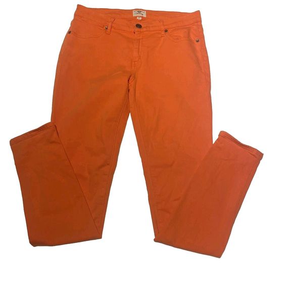 Fossil Skinny Jeans Womens Size 26 (30") Washed Orange Bright - Picture 1 of 16